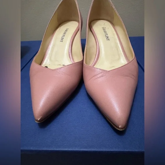 Sarah Flint Emma pump 36 (fits 6.5) Dusty Rose Pink Nappa with wooden block heel - Picture 5 of 8